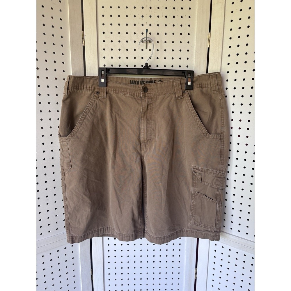 Wolverine Men's 38 Brown Cargo Shorts 100% Cotton Work‎ Casual Chino